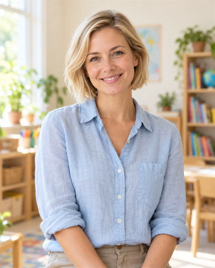 Illustrative portrait of Claire, language coach