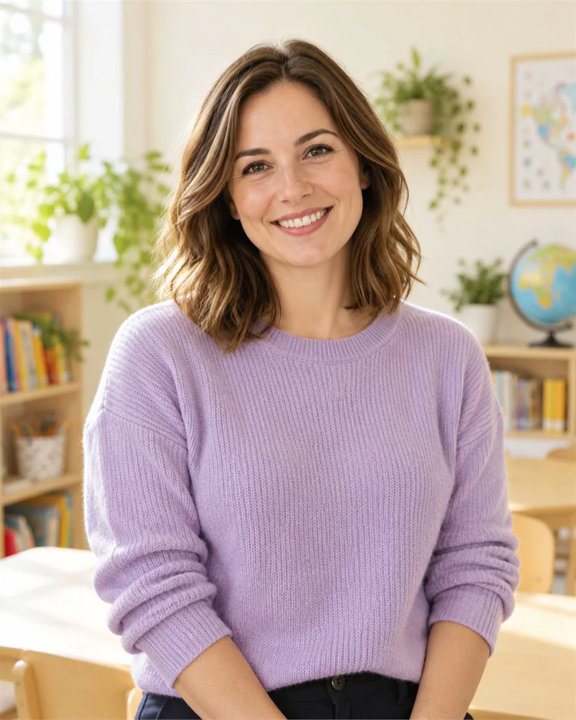 Illustrative portrait of Sarah, language coach